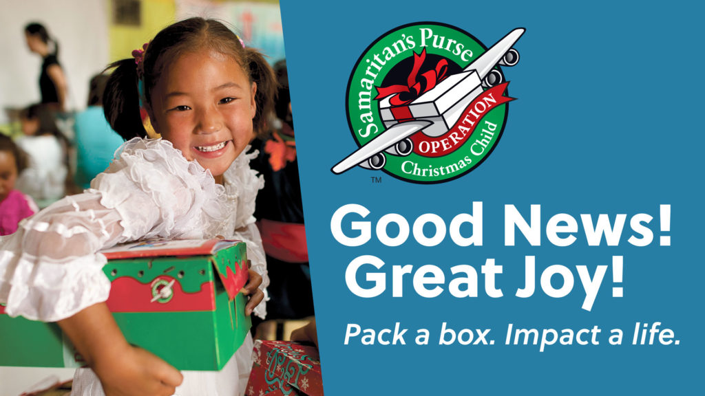 Samaritan's Purse Collecting Shoeboxes for Operation Christmas Child