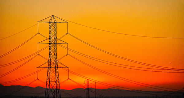 Electric Tower with sunset