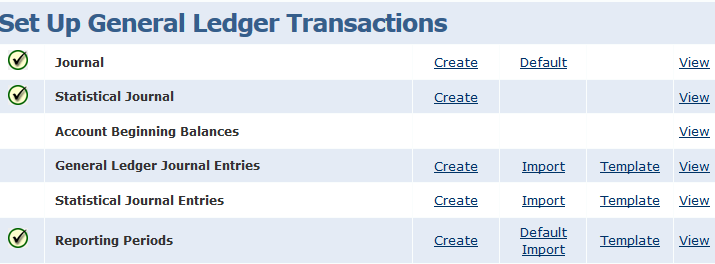 Sage Intacct - setting up general ledger transactions
