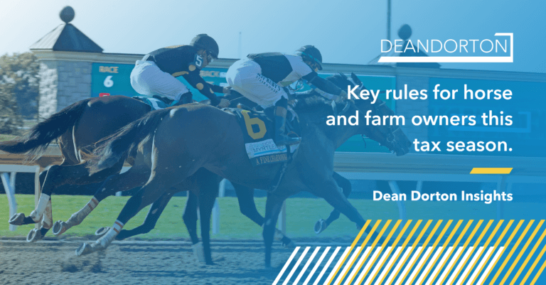 dorton Racing Towards Tax Day 2026: Considerations for Horse and Farm Owners